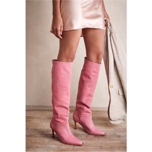 Free People Vincenza Friday Fever Elegant Pink Knee-High Women's Boots